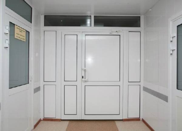 Входная пластиковая дверь в офис в Фрязино