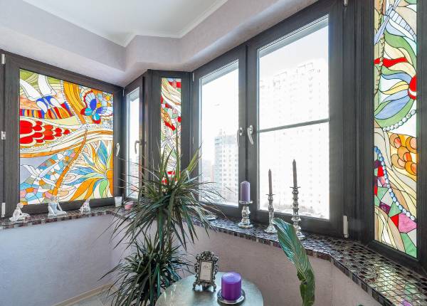 Витражи на балконе в Фрязино